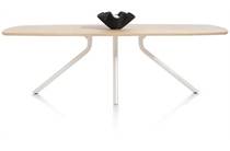 XOOON ARVADA ronde tafel tafel 250 x 110 cm. - ovaal - centrale poot Nebbia Naturel Nebbia