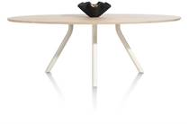 XOOON tafel 220 x 110 cm. - ellips - centrale poot Nebbia Naturel Nebbia eetkamertafel