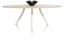 XOOON ARVADA eetkamertafel tafel 220 x 110 cm. - ellips - centrale poot Nebbia Naturel Nebbia