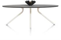 XOOON ARVADA eetkamertafel tafel 220 x 110 cm. - ellips - centrale poot Nebbia Onyx Nebbia