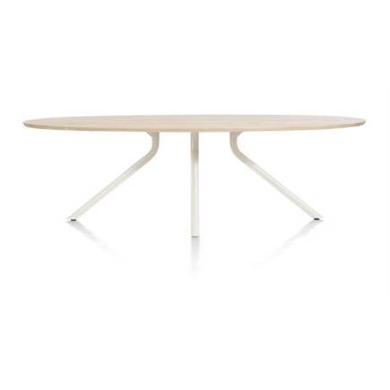 XOOON tafel 250 x 110 cm. - ellips - centrale poot Nebbia Naturel Nebbia