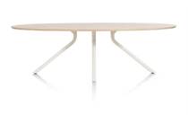 XOOON tafel 250 x 110 cm. - ellips - centrale poot Nebbia Naturel Nebbia eetkamertafel