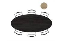 XOOON ARVADA eetkamertafel tafel 250 x 110 cm. - ellips - centrale poot Nebbia Onyx Nebbia
