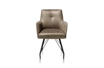 XOOON BODIL eetkamer fauteuil met pocketvering + handgreep - stof Rocky Groen