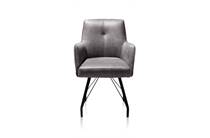 XOOON BODIL eetkamer fauteuil met pocketvering + handgreep - stof Rocky Off Black