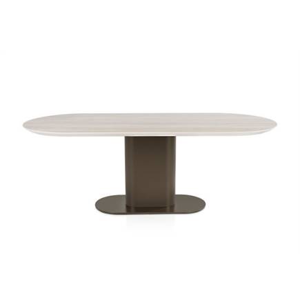 XOOON 210 x 100 cm - keramiek blad Travertin Steel Brown