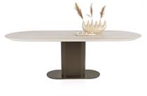 XOOON BRIANTO eetkamertafel 210 x 100 cm - keramiek blad Travertin Steel Brown