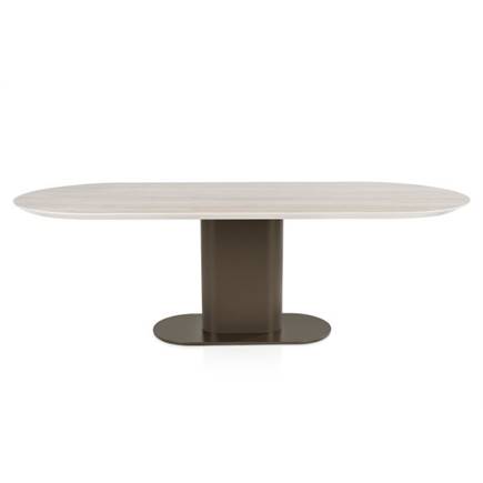 XOOON 240 x 100 cm - keramiek blad Travertin Steel Brown