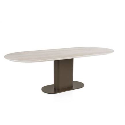 XOOON 240 x 100 cm - keramiek blad Travertin Steel Brown