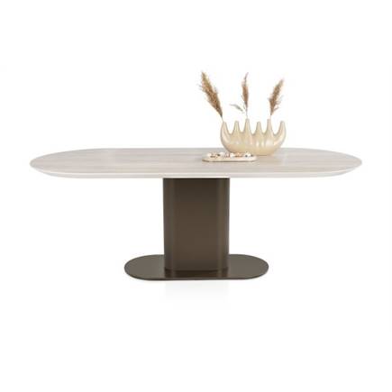 XOOON 240 x 100 cm - keramiek blad Travertin Steel Brown