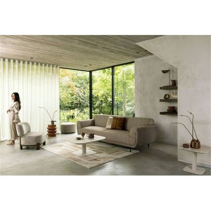 XOOON 90 x 90 cm - keramiek blad Travertin