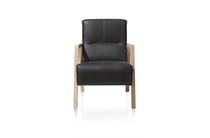 XOOON BUENO fauteuil met houten arm vintage clay / white / black