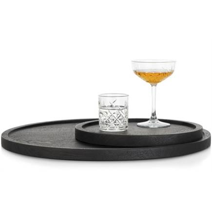 XOOON Lux dienblad - set van 2 - diameter 30 + 50 cm - zwart