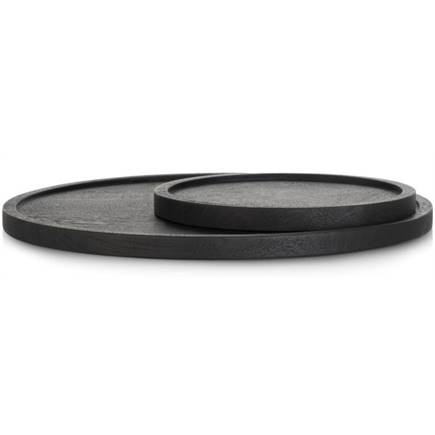 XOOON Lux dienblad - set van 2 - diameter 30 + 50 cm - zwart