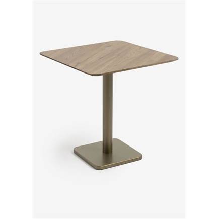XOOON Brest bistrotafel vintage oak 75x75cm Goud