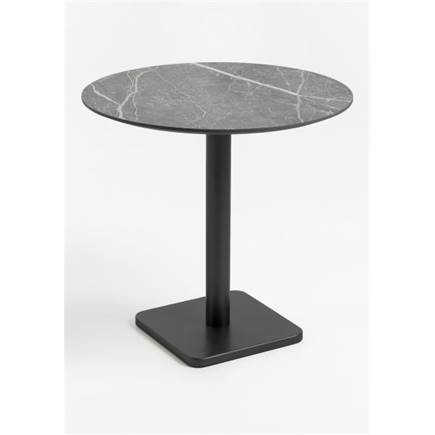 XOOON Brest bistrotafel marble light grey D80cm Zwart