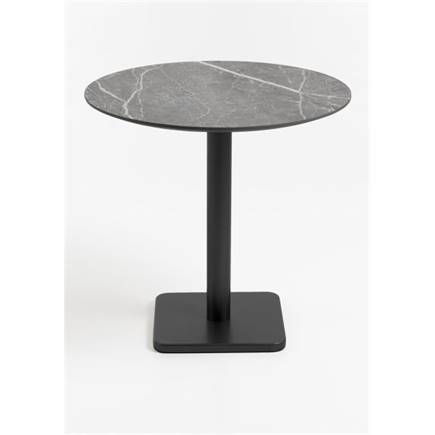 XOOON Brest bistrotafel marble light grey D80cm Zwart