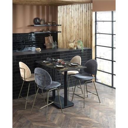 XOOON Brest bistrotafel marble onyx 120x75cm Zwart