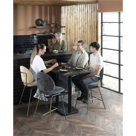XOOON Brest bistrotafel marble onyx 120x75cm Zwart