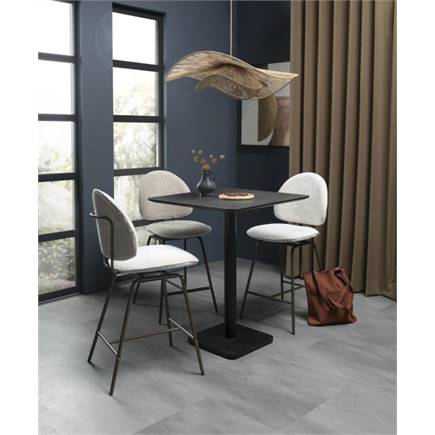XOOON Brest bartafel stone anthracite 75x75cm Zwart