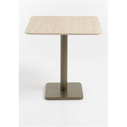XOOON Brest bistrotafel Travertine 75x75cm Goud
