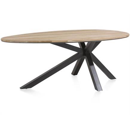 COLOMBO ronde tafel - eetkamertafel 200 x 120 cm - massief eiken + mdf - Lubbers &
