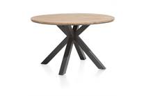 XOOON eetkamertafel rond 130 cm - massief eiken + mdf ronde tafel