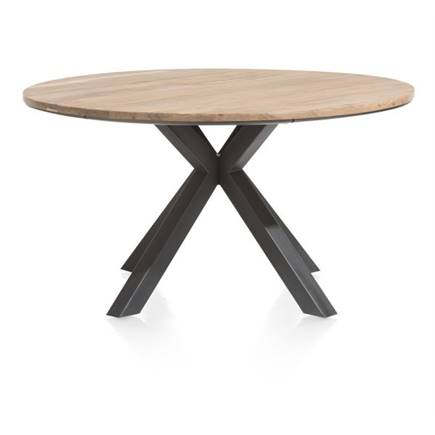 XOOON eetkamertafel rond 150 cm massief eiken + mdf