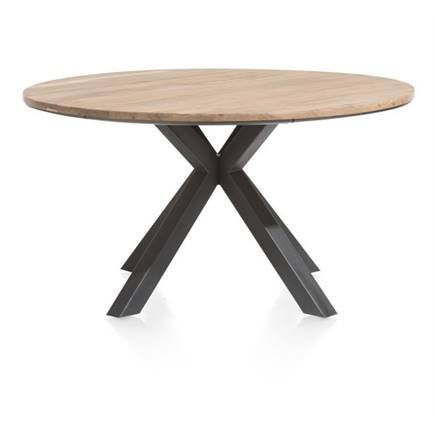 XOOON eetkamertafel rond 150 cm massief eiken + mdf