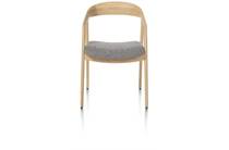 XOOON DANTE eetkamer fauteuil eik naturel met gestoffeerde zit in stof Brioni Lever