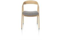 XOOON DANTE eetkamer fauteuil eik naturel met gestoffeerde zit in stof Brioni Lever