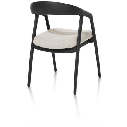 XOOON eik antraciet met gestoffeerde zit in stof Brioni Creme