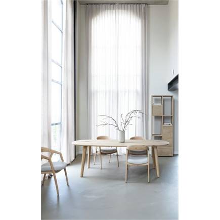 XOOON eik antraciet met gestoffeerde zit in stof Brioni Creme