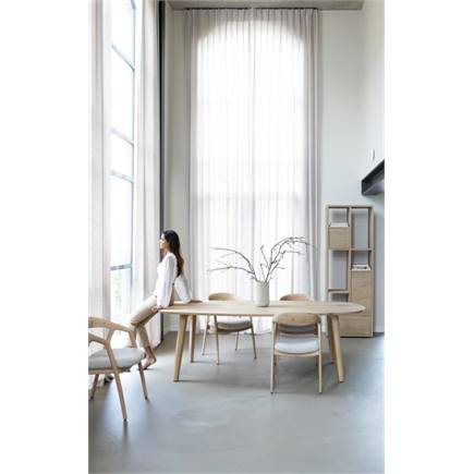 XOOON eik antraciet met gestoffeerde zit in stof Brioni Creme