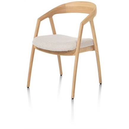 XOOON eik naturel met gestoffeerde zit in stof Cloudy beige