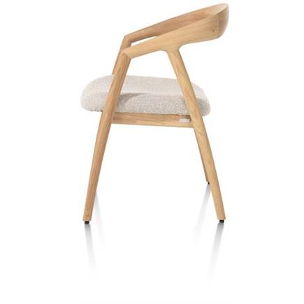 XOOON eik naturel met gestoffeerde zit in stof Cloudy beige