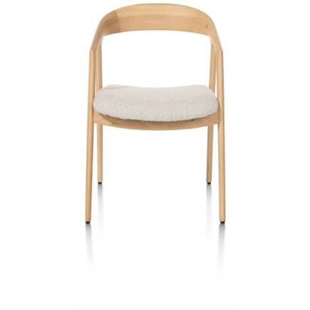 XOOON eik naturel met gestoffeerde zit in stof Cloudy beige