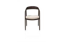 XOOON DANTE eetkamer fauteuil eik clay met gestoffeerde zit in stof Cloudy