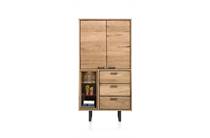 XOOON 100 cm - 2-deuren + 3-laden + 3-niches (+LED) bergkast