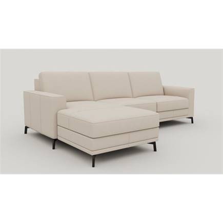 XOOON longchair arm links+2.5-zits arm rechts - arm 1 - poot 13 cm. + pocket - livigno Creme