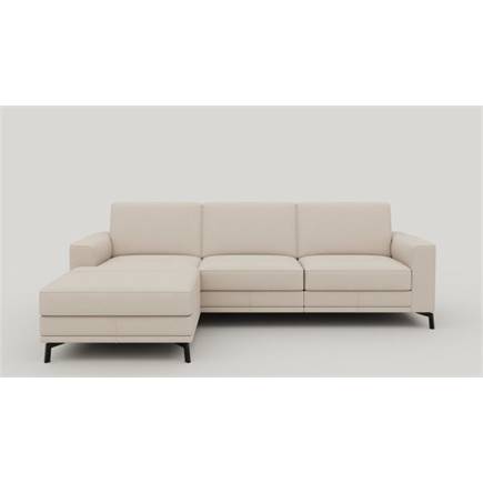 XOOON longchair arm links+2.5-zits arm rechts - arm 1 - poot 13 cm. + pocket - livigno Creme