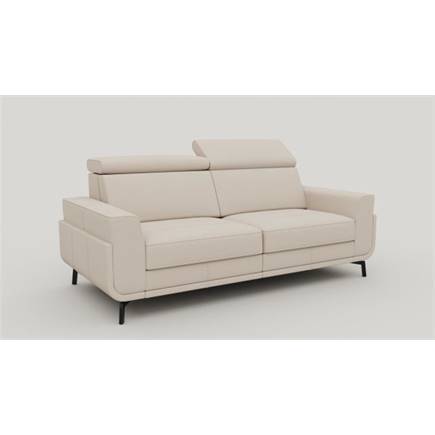 XOOON 3-zits met 2x electrische verstelling + verstelbare hoofdsteunen - arm 2 -poot 13 cm +pocket-livigno Creme