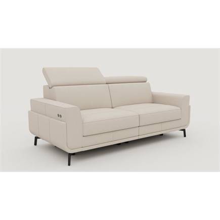 XOOON 3-zits met 2x electrische verstelling + verstelbare hoofdsteunen - arm 2 -poot 13 cm +pocket-livigno Creme
