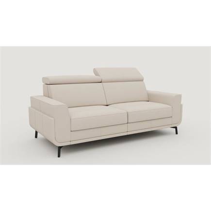 XOOON 3-zits met 2x electrische verstelling + verstelbare hoofdsteunen - arm 2 -poot 13 cm +pocket-livigno Creme