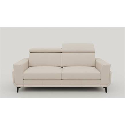 XOOON 3-zits met 2x electrische verstelling + verstelbare hoofdsteunen - arm 2 -poot 13 cm +pocket-livigno Creme