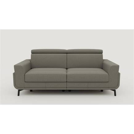XOOON 3-zits met 2x electrische verstelling + verstelbare hoofdsteunen - arm 2 -poot 13 cm +pocket-livigno Grijs