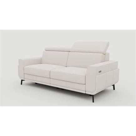 XOOON 3-zits met 2x electrische verstelling + verstelbare hoofdsteunen - arm 2 -poot 13 cm +pocket-livigno Kiezel