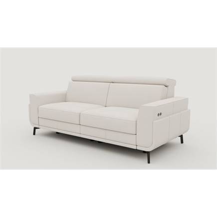 XOOON 3-zits met 2x electrische verstelling + verstelbare hoofdsteunen - arm 2 -poot 13 cm +pocket-livigno Kiezel