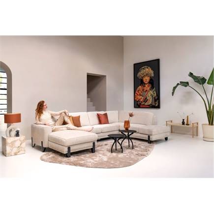 XOOON /hocker 80 x 60 cm. - poot 13 cm. - livigno Creme