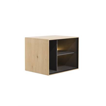 XOOON box 45 x 60 cm. - hout - hang + 3-niches + led Natural